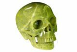 Realistic, Polished Jade (Nephrite) Skull #150881-1